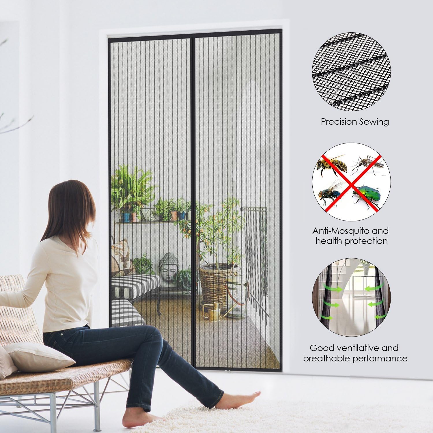 Cortina Magnética Antimosquitos para puerta